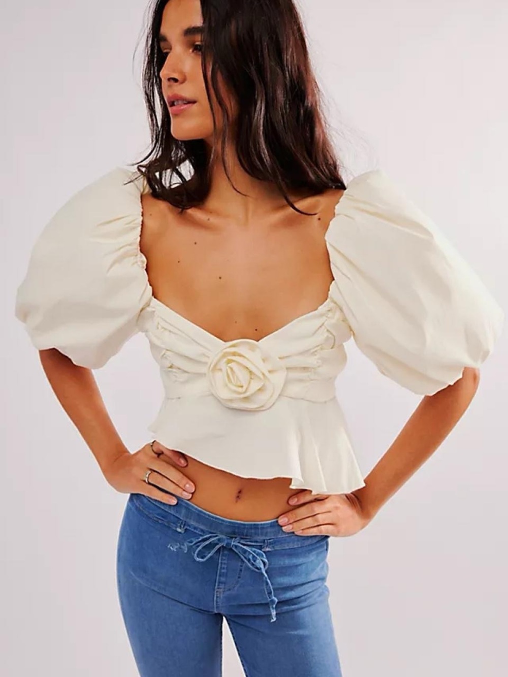 for love and lemons judith crop blouse XS